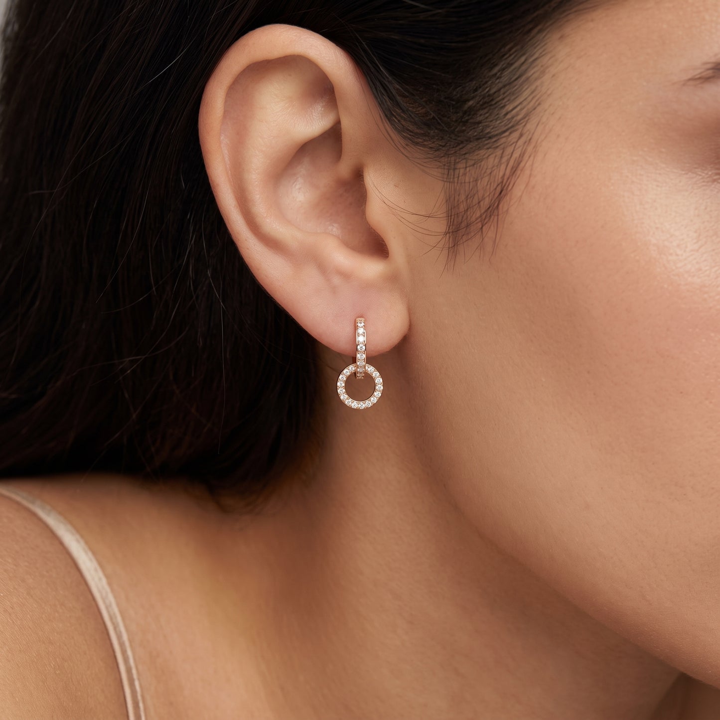 54-Diamond Door-Knocker Hoop Earrings