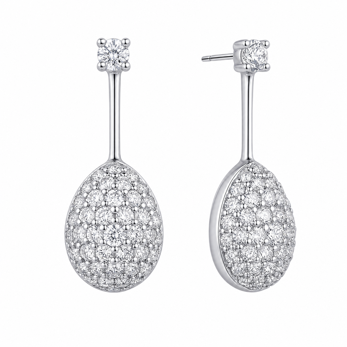 58-Diamond Oval with Bar Post Earrings