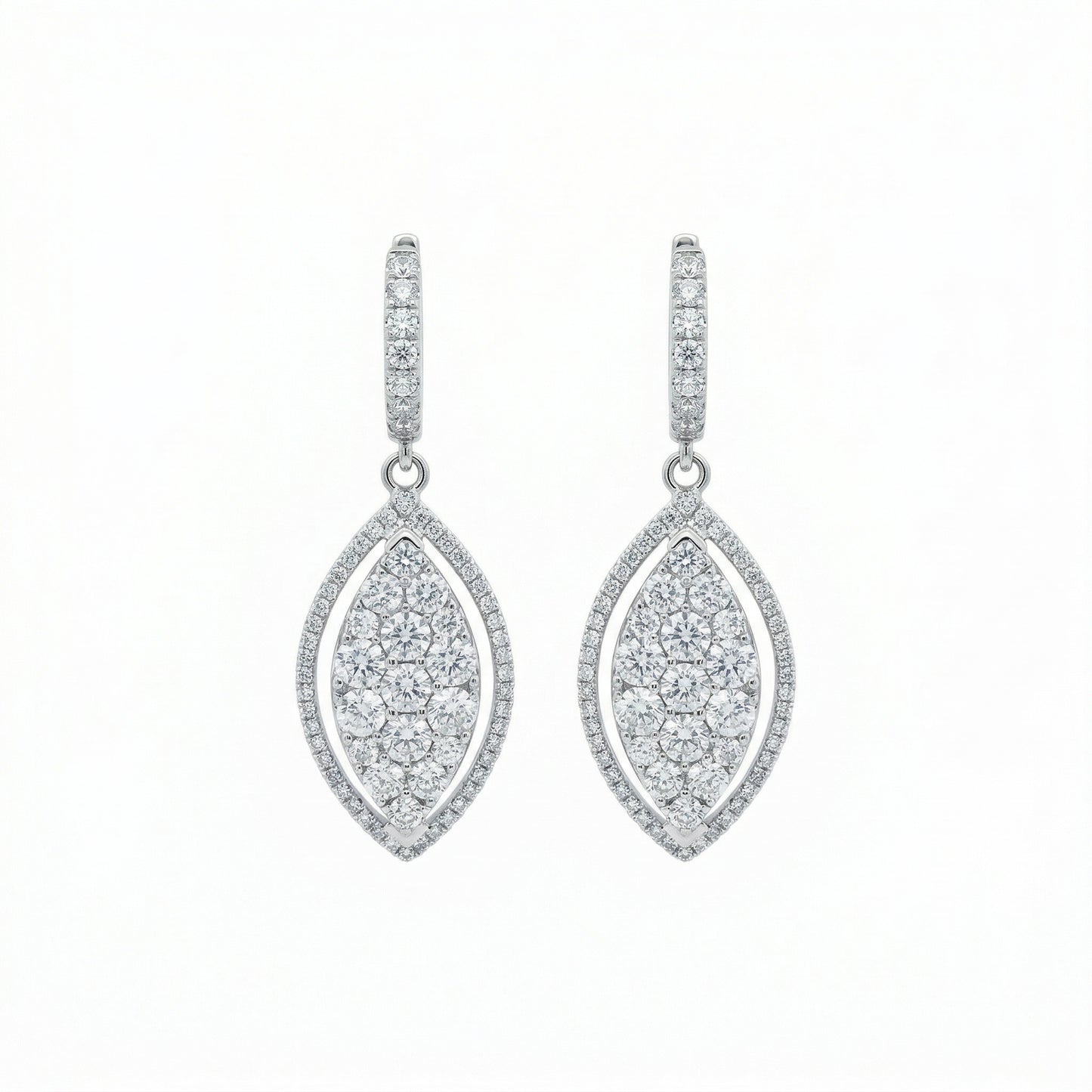 Diamond Marquise-shape Halo Earrings