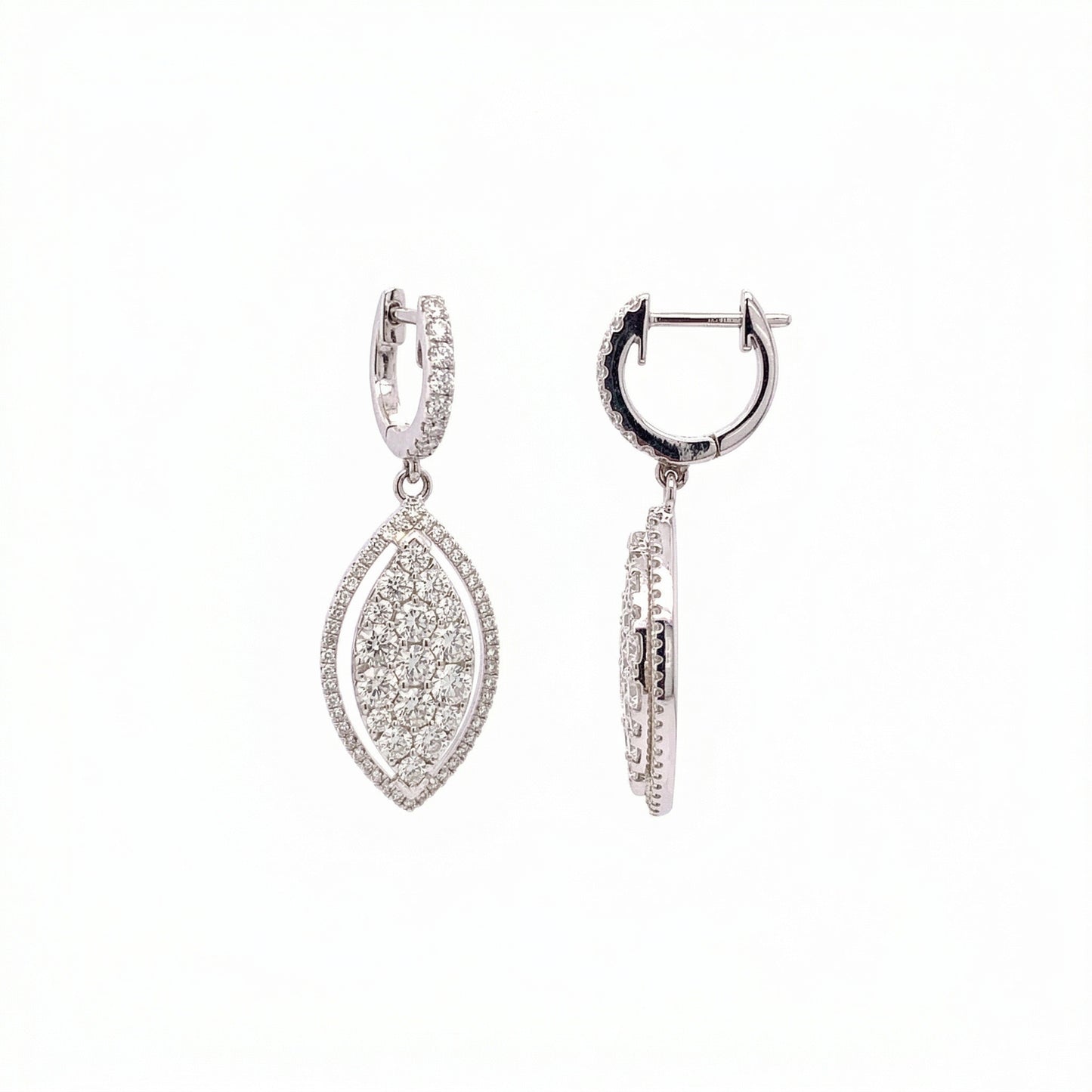 Diamond Marquise-shape Halo Earrings
