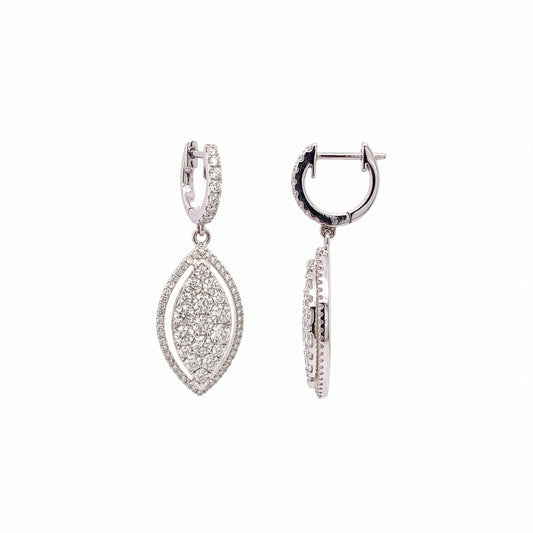 Diamond Marquise-shape Halo Earrings