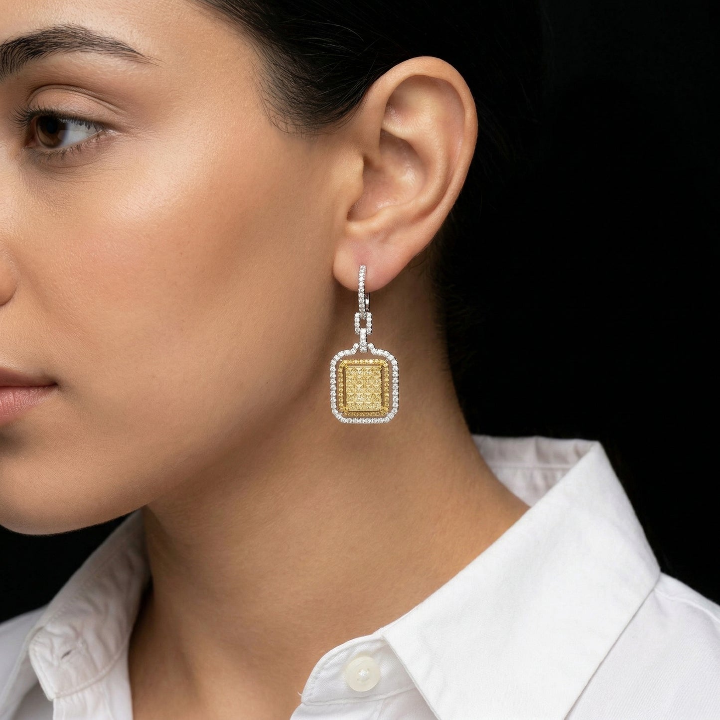 Fancy Yellow Diamond Earrings