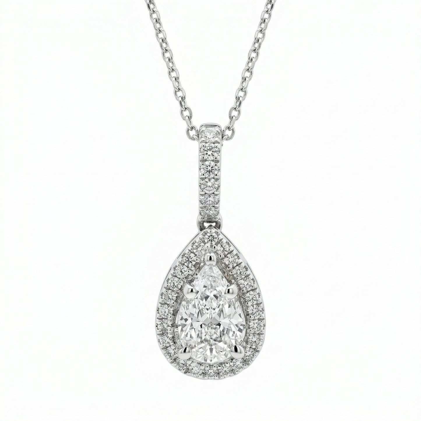 Illusion Pear shape Diamond Necklace