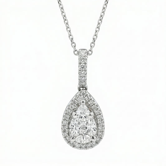 Illusion Pear shape Diamond Necklace