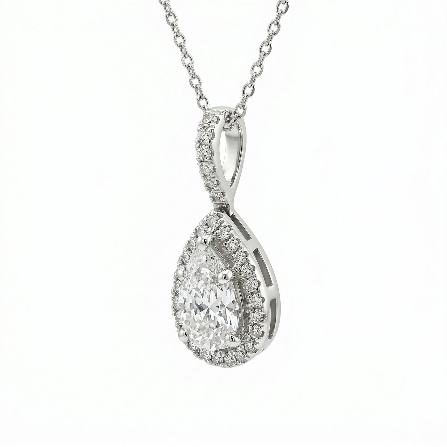Illusion Pear shape Diamond Necklace