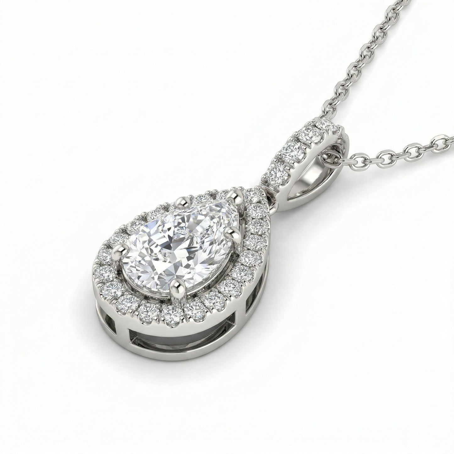 Illusion Pear shape Diamond Necklace