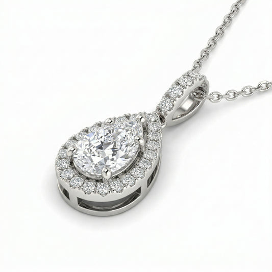 Illusion Pear shape Diamond Necklace