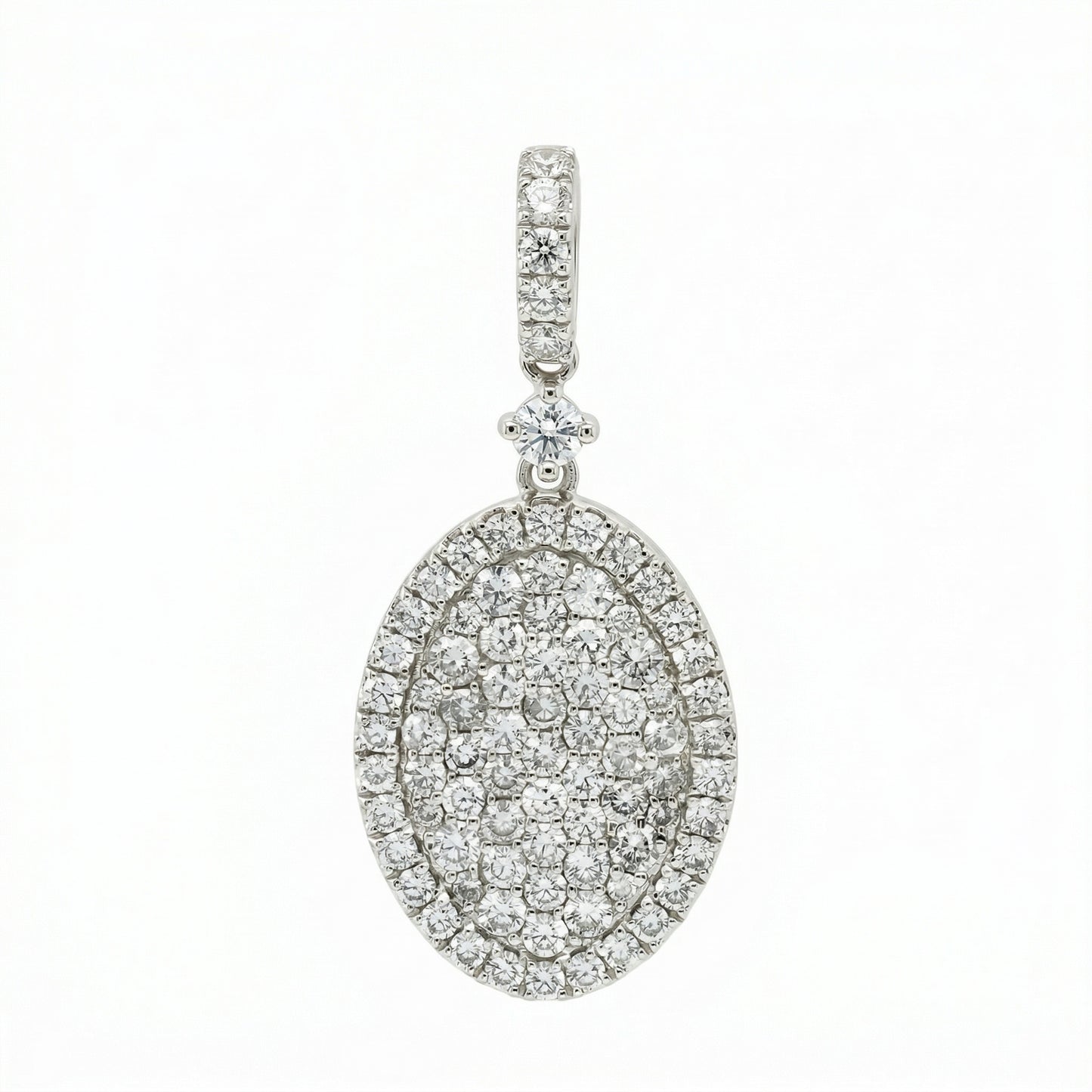 Pave Diamond Oval Pendant