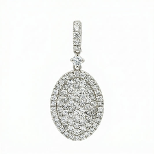 Pave Diamond Oval Pendant