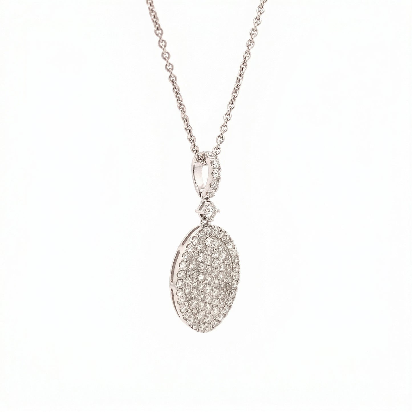 Pave Diamond Oval Pendant