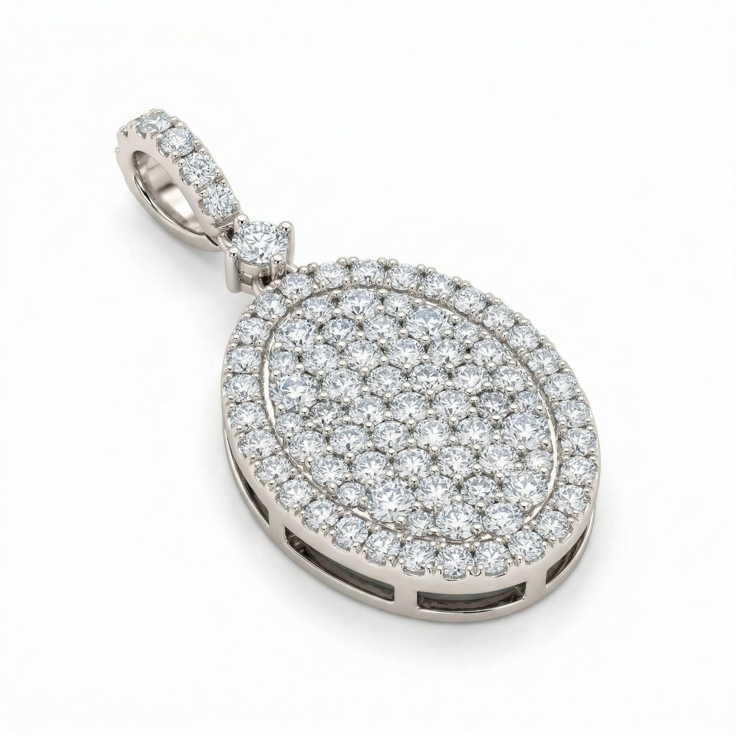 Pave Diamond Oval Pendant