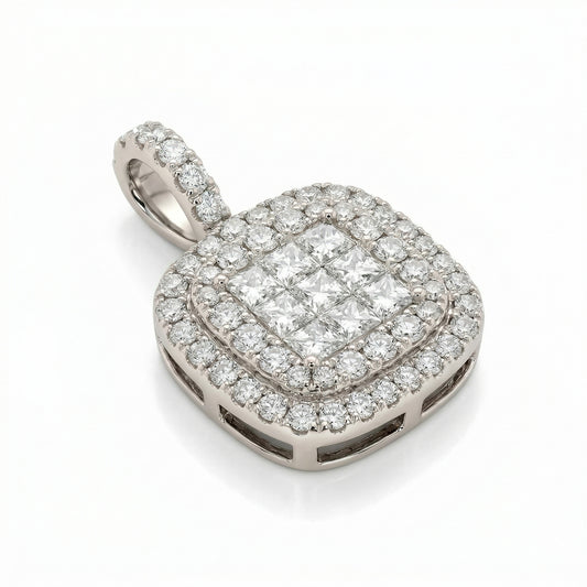 Princess Diamond Square Pendant