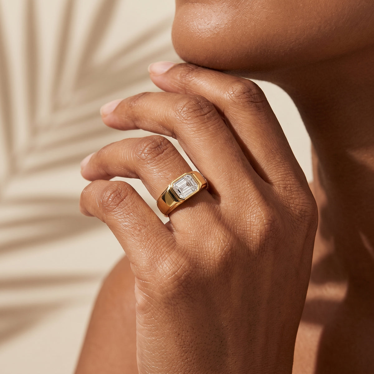 1.06 Carat Emerald-Cut Diamond Bezel-Set Solitaire Ring
