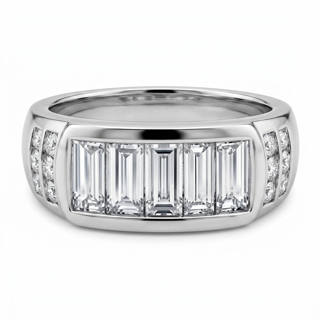 Baguette & Princess-Cut Diamond Band Ring