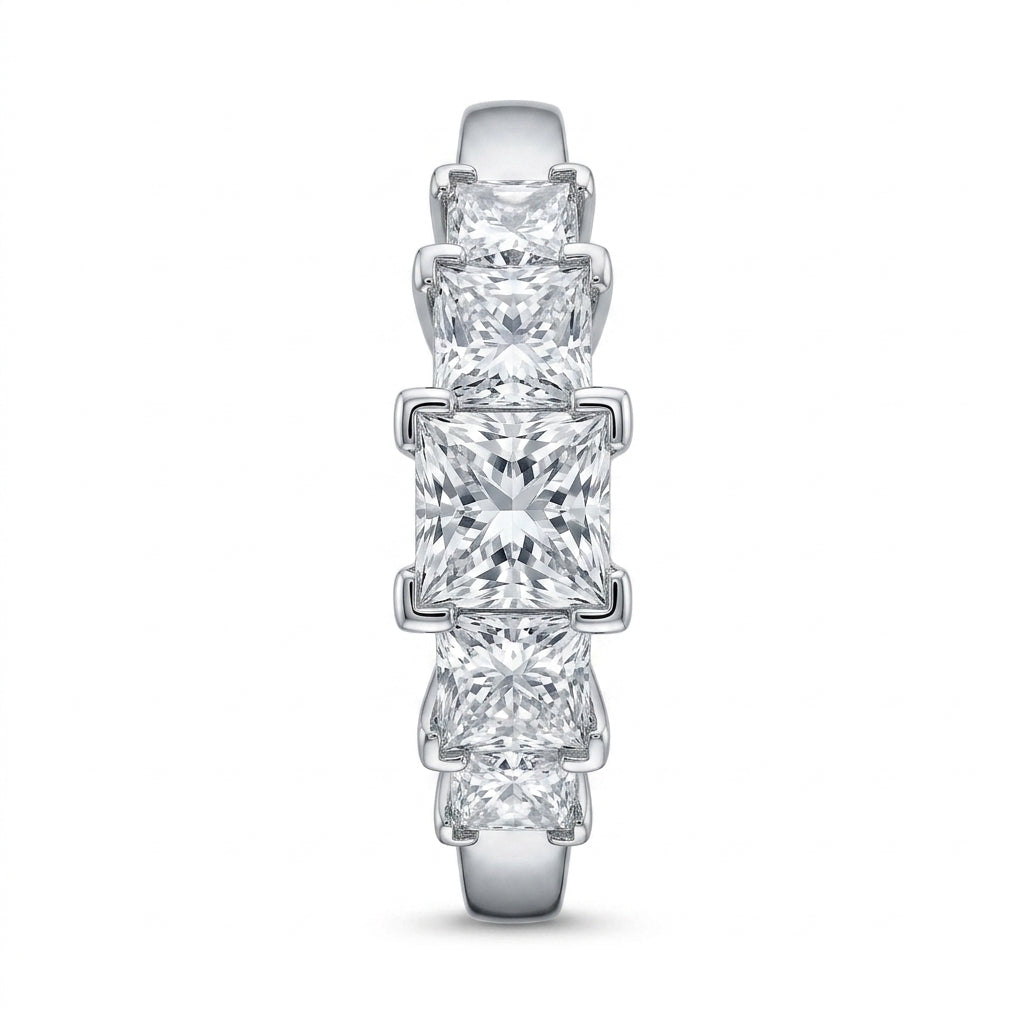 Five-Stone Princess-Cut Diamond Band Ring