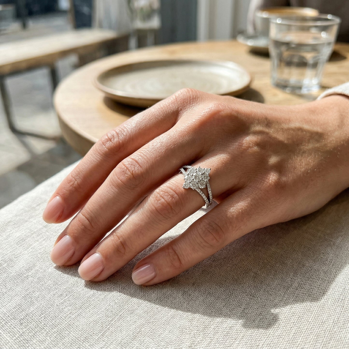 Diamond Honeycomb Ring