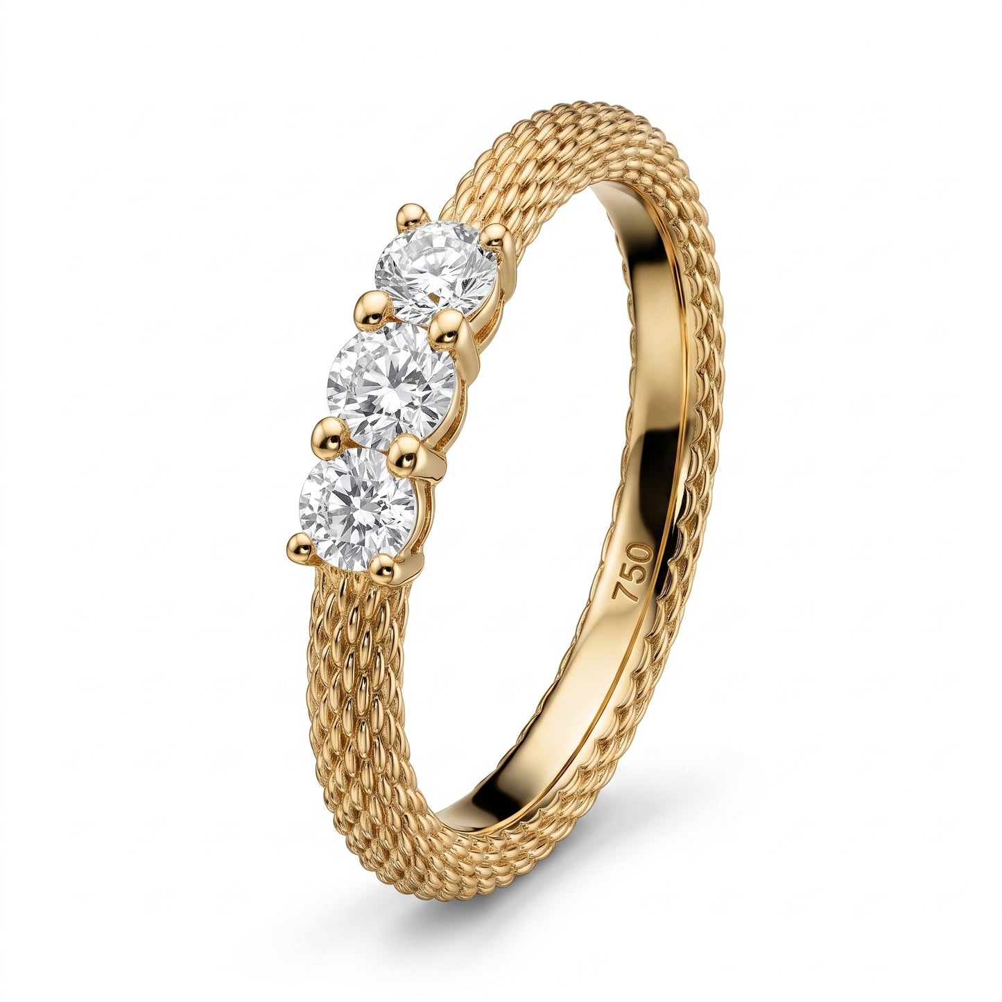 3-Diamond Net Design Ring