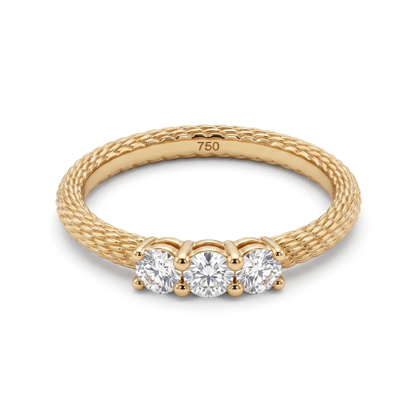3-Diamond Net Design Ring