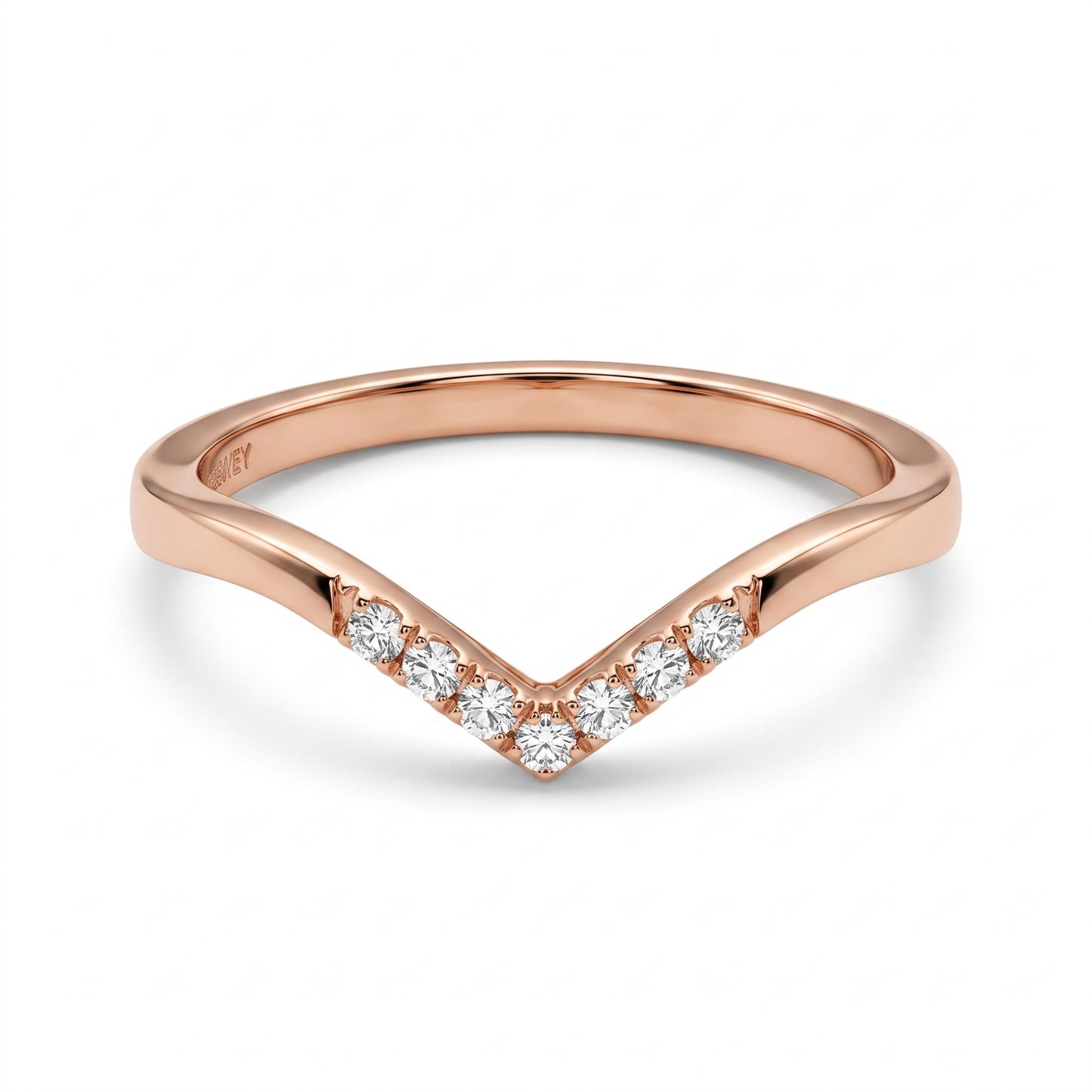 7-Diamond Stacked V Ring