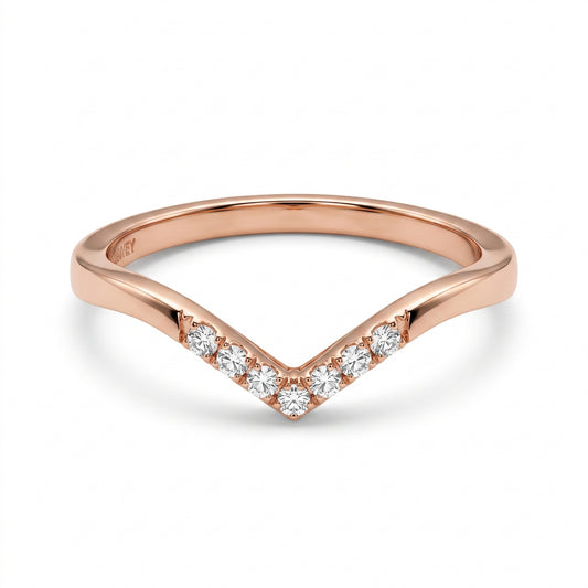 7-Diamond Stacked V Ring