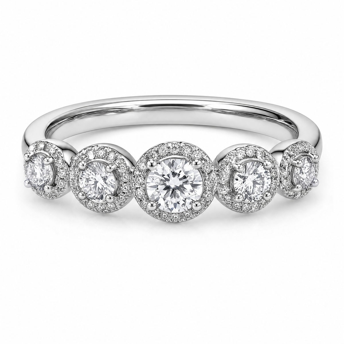 5 Round & 57 Single-Cut Diamond Band Ring