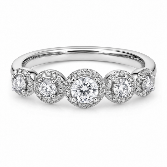 5 Round & 57 Single-Cut Diamond Band Ring