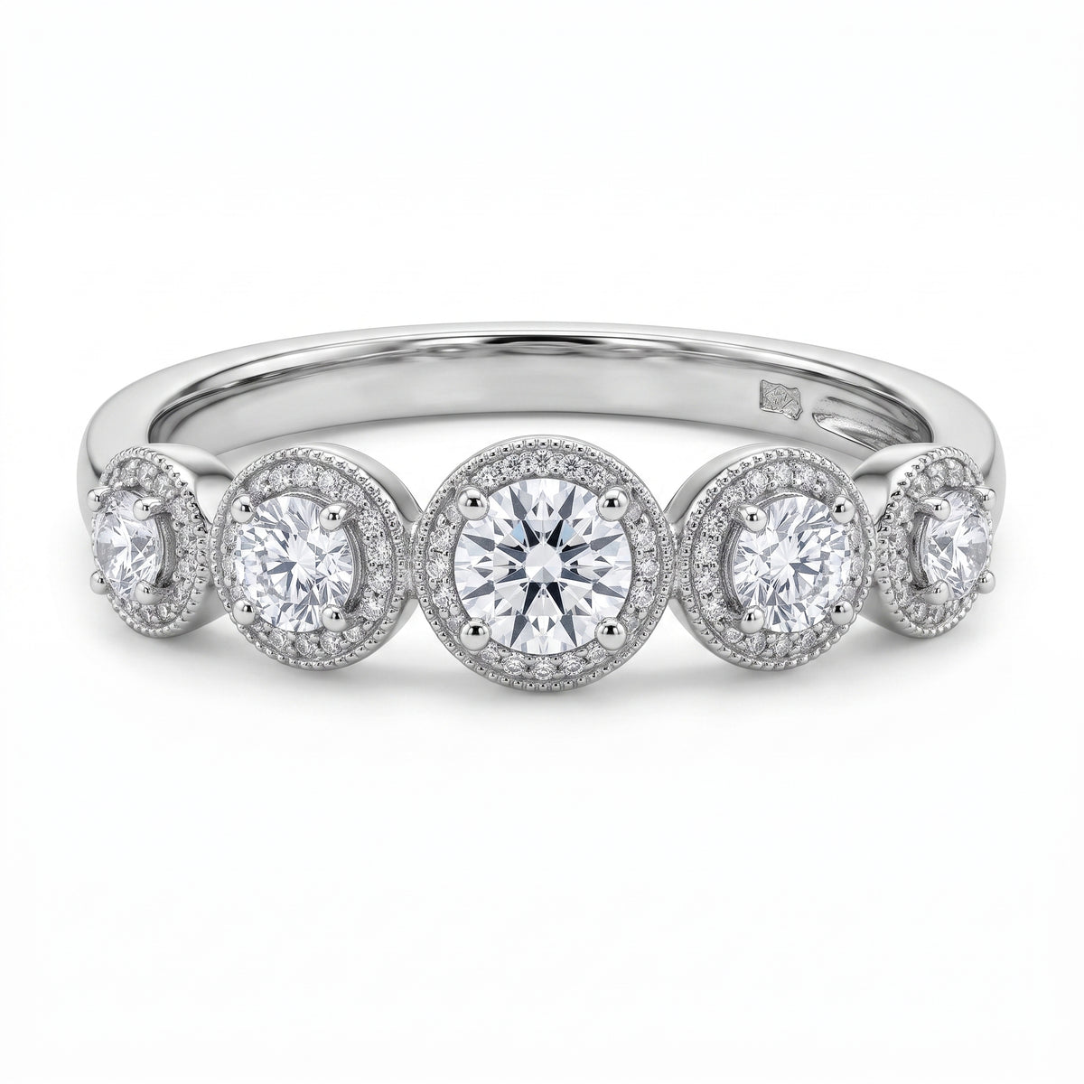 5 Round & 57 Single-Cut Diamond Band Ring