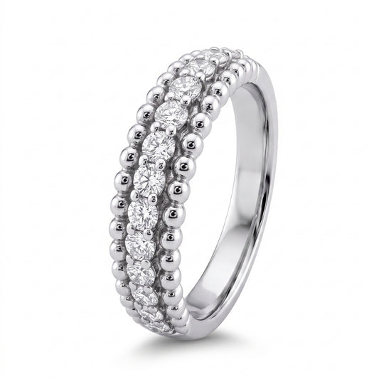 15-Diamond Beaded Edge Ring