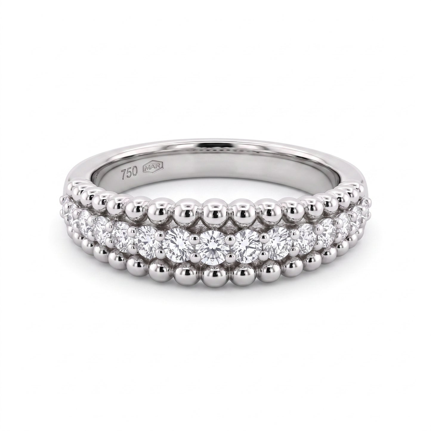 15-Diamond Beaded Edge Ring