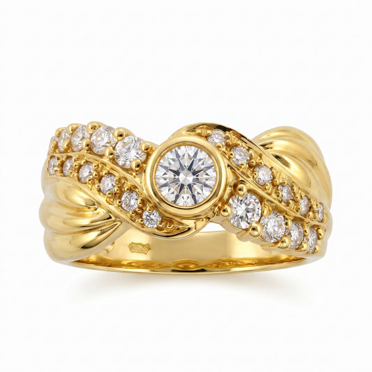 21-Diamond Prong & Pavé Ring