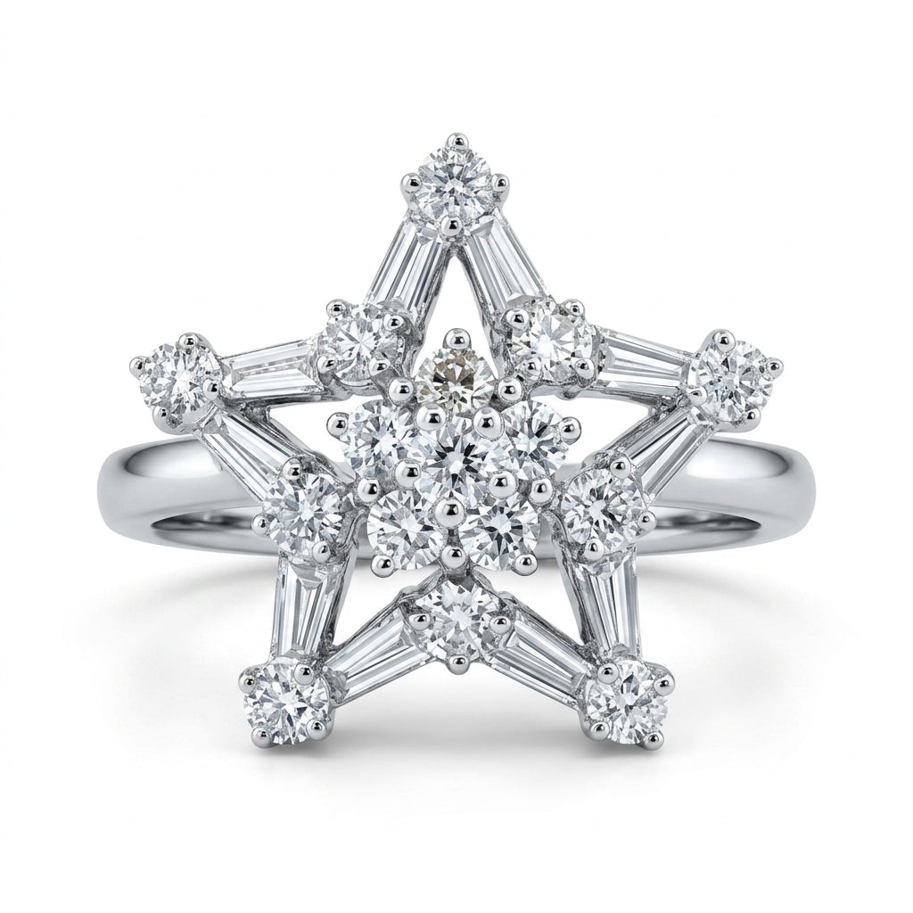 Open Star Diamond Ring