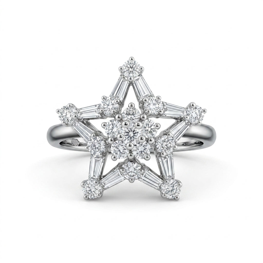 Open Star Diamond Ring