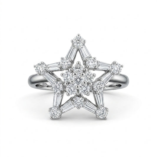 Open Star Diamond Ring
