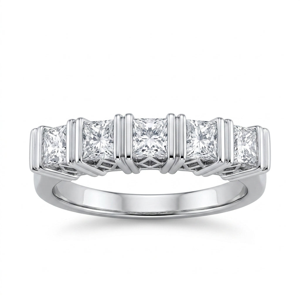5 Princess-Cut Diamond Band Ring