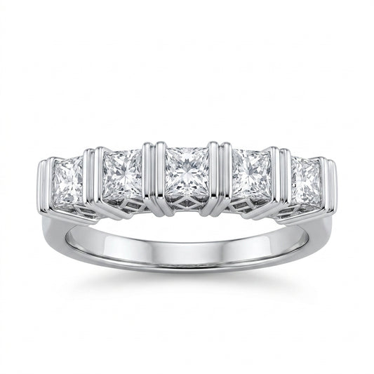 5 Princess-Cut Diamond Band Ring