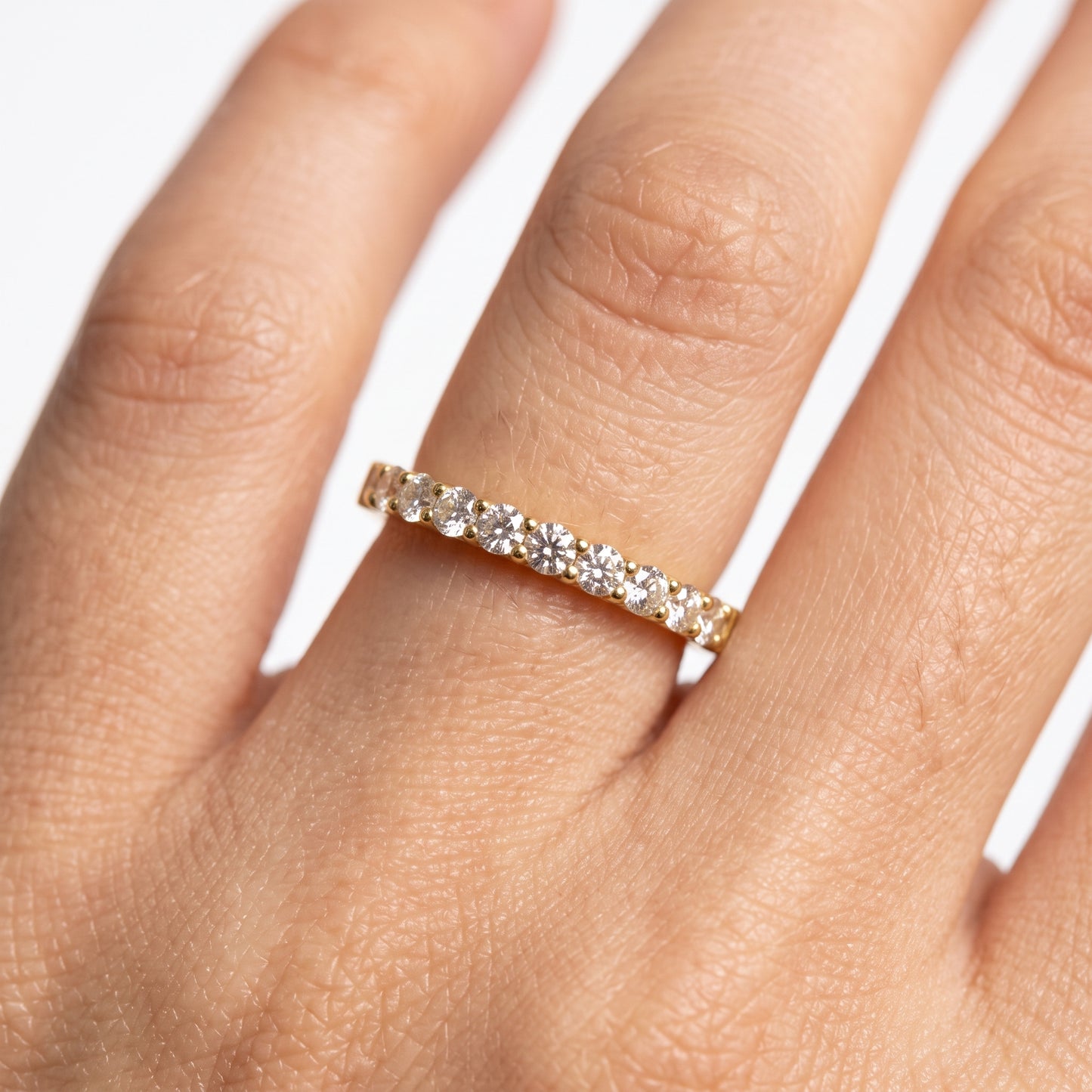 13-Diamond Prong-Set Band Ring