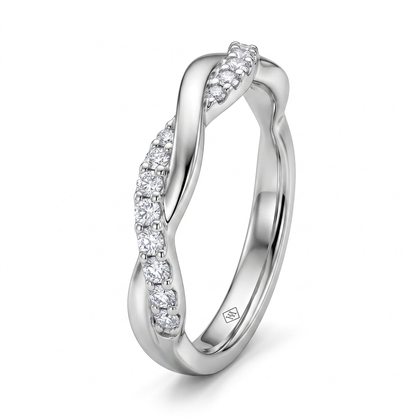 20-Diamond Matte Braided Band Ring