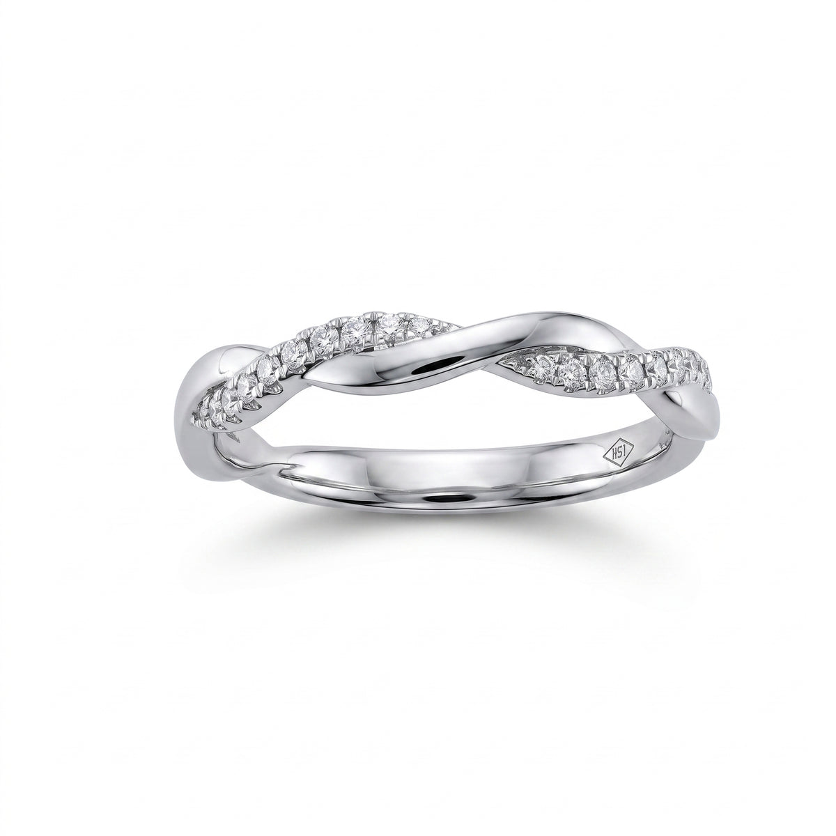 20-Diamond Matte Braided Band Ring