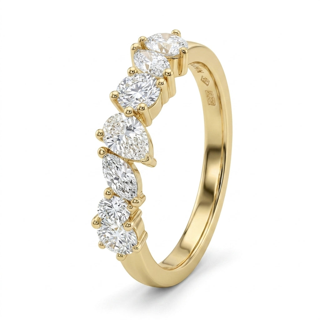 Pear, Marquise & Round Diamond Ring