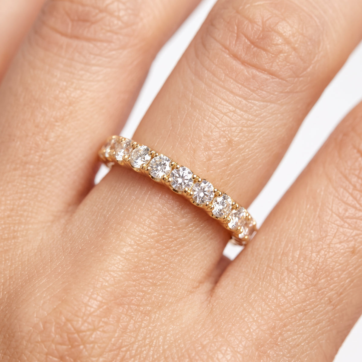 13-Diamond U-Set Band Ring, 2.5mm Wide