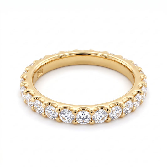 13-Diamond U-Set Band Ring, 2.5mm Wide