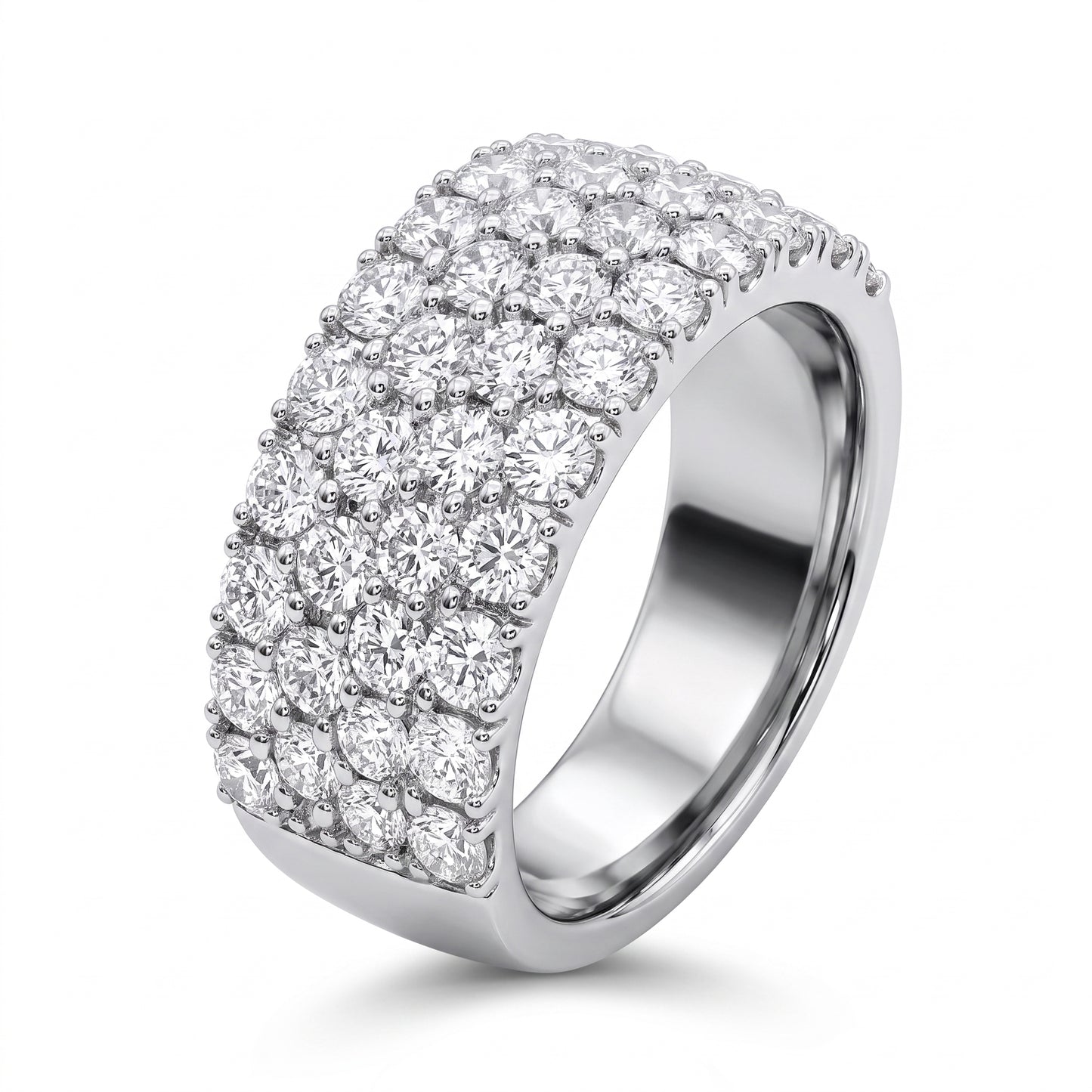2.63ct Three-Row Diamond Half Eternity Band