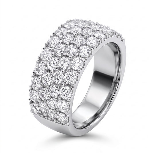 2.63ct Three-Row Diamond Half Eternity Band