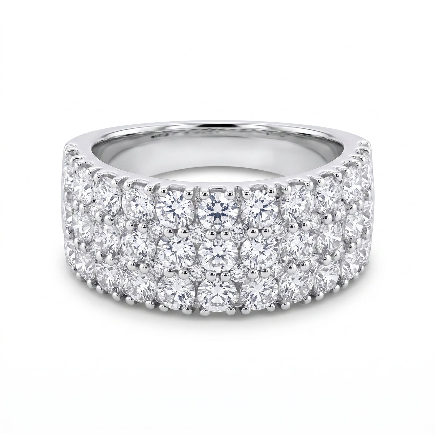 2.63ct Three-Row Diamond Half Eternity Band