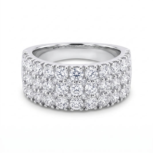 2.63ct Three-Row Diamond Half Eternity Band
