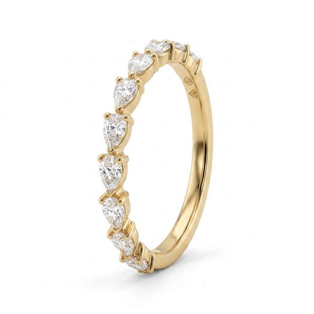 8 Pear-Cut Diamond Band Ring
