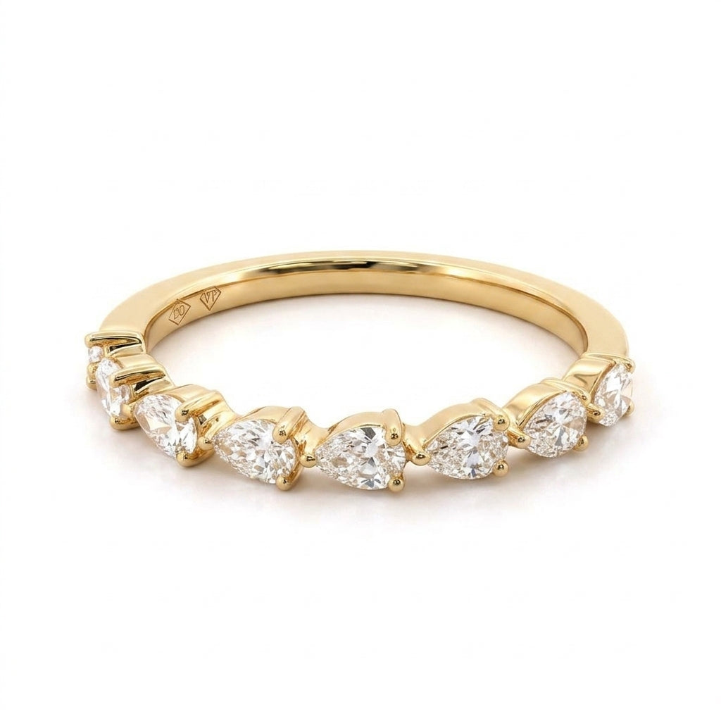 8 Pear-Cut Diamond Band Ring