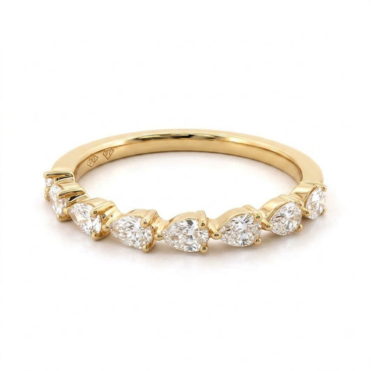 8 Pear-Cut Diamond Band Ring