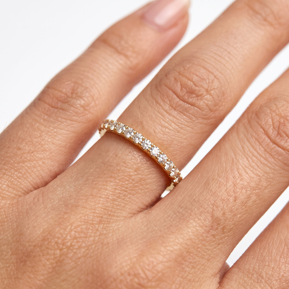 18-Diamond Half-Eternity Band Ring