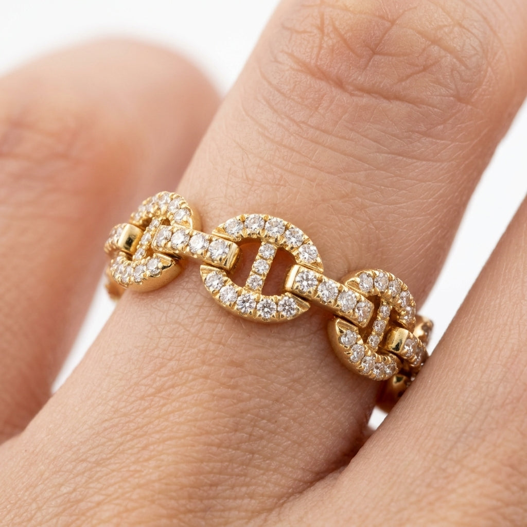 109-Diamond Chain-Link Ring